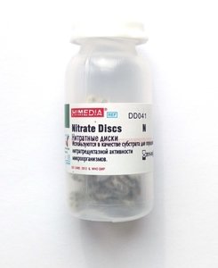 Фото HiMedia DD041-1VL Диски с нитратом для определения нитратредуктазной активности микроорганизмов (1фл.х50 дисков)