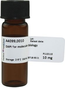 Фото Applichem A4099,0010 Диамино-4'',6--2-фенилиндол (DAPI) для молекулярной биологии (10 мг)