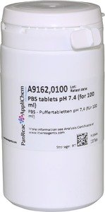 Фото Applichem A9162,0100 Буфер фосфатно-солевой PBS таблетки pH 7,4 (для 100 мл) (100 таблеток)