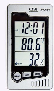 Фото CEM DT-322 Часы, измеритель температуры и влажности (10...90%, 0...+50 С)