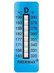 Фото THRMX8LS-D термоиндикаторная наклейка Thermax 8 (160, 166, 171, 177, 182, 188, 193, 199 C) (уп/10)
