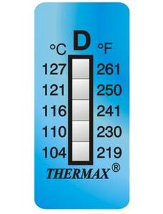 Фото THRMX5LS-D термоиндикаторная наклейка Thermax 5 (104, 110, 116, 121, 127 C) (уп/10)