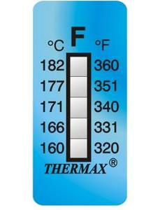 Фото THRMX5LS-F термоиндикаторная наклейка Thermax 5 (160, 166, 171, 177, 182 C) (уп/10)