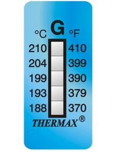 Фото THRMX5LS-G термоиндикаторная наклейка Thermax 5 (188, 193, 199, 204, 210 С) (уп/10)