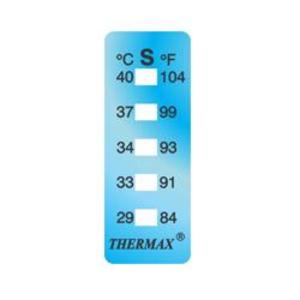 Фото THRMX5LS-S термоиндикаторная наклейка Thermax 5 (29, 33, 34, 37, 40 C) (уп/10)