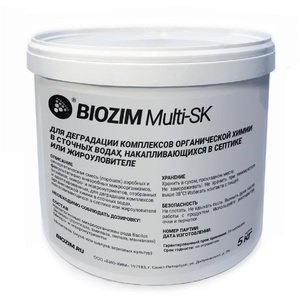 Фото BIOZIM Multi-SK Универсальный биопрепарат для очистки сточных вод (ведро/5 кг)