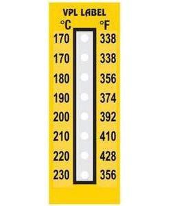 Фото VPL VPLH8 термоиндикаторная наклейка Thermolabel Eight Step (170, 170, 180, 190, 200, 210, 220, 230 C) (уп/10шт)