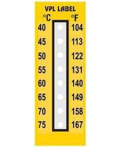 Фото VPL VPLH1 термоиндикаторная наклейка Thermolabel Eight Step (40, 45, 50, 55, 60, 65, 70, 75 C) (уп/10шт)