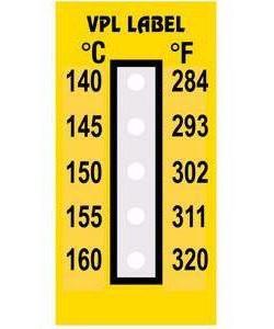 Фото VPL VPLE5 термоиндикаторная наклейка Thermolabel Five Step (140, 145, 150, 155, 160 C) (уп/10шт)