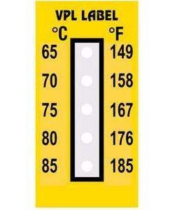 Фото VPL VPLE2 термоиндикаторная наклейка Thermolabel Five Step (65, 70, 75, 80, 85 C) (уп/10шт)