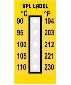 Фото VPL VPLE3 термоиндикаторная наклейка Thermolabel Five Step (90, 95, 100, 105, 110 C) (уп/10шт)