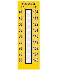 Фото VPL VPLI1 термоиндикаторная наклейка Thermolabel Nine Step (40, 45, 50, 55, 60, 65, 70, 75, 80 C) (уп/10шт)