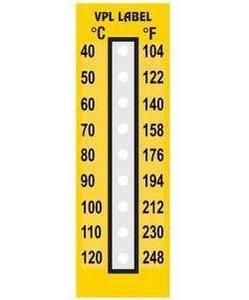 Фото VPL VPLI5 термоиндикаторная наклейка Thermolabel Nine Step (40, 50, 60, 70, 80, 90, 100, 110, 120 C) (уп/10шт)