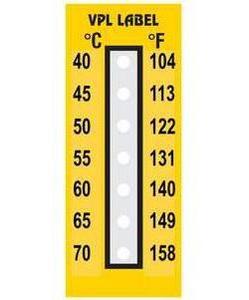 Фото VPL VPLG1 термоиндикаторная наклейка Thermolabel Seven Step (40, 45, 50, 55, 60, 65, 70 C) (уп/10шт)