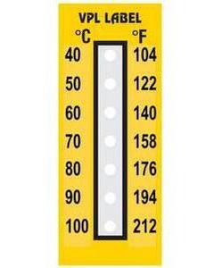Фото VPL VPLG6 термоиндикаторная наклейка Thermolabel Seven Step (40, 50, 60, 70, 80, 90, 100 C) (уп/10шт)