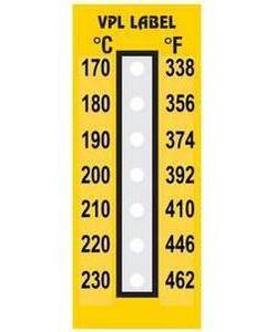Фото VPL VPLG8 термоиндикаторная наклейка Thermolabel Seven Step (170, 180, 190, 200, 210, 220, 230 C) (уп/10шт)