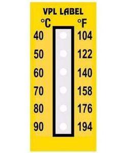 Фото VPL VPLF7 термоиндикаторная наклейка Thermolabel Six Step (40, 50, 60, 70, 80, 90 C) (уп/10шт)