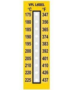 Фото VPL VPLJ4 термоиндикаторная наклейка Thermolabel Ten Step (175, 180, 185, 190, 195, 200, 205, 210, 220, 225 C) (уп/10шт)