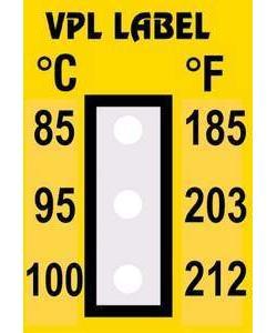 Фото VPL VPLC термоиндикаторная наклейка Thermolabel Three Step (85, 95, 100 C) (уп/10шт)