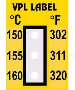 Фото VPL VPLC7 термоиндикаторная наклейка Thermolabel Three Step (150, 155, 160 C) (уп/10шт)