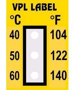 Фото VPL VPLC12 термоиндикаторная наклейка Thermolabel Three Step (40, 50, 60 C) (уп/10шт)