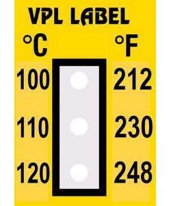 Фото VPL VPLC14 термоиндикаторная наклейка Thermolabel Three Step (100, 110, 120 C) (уп/10шт)