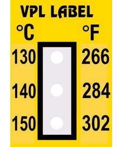 Фото VPL VPLC15 термоиндикаторная наклейка Thermolabel Three Step (130, 140, 150 C) (уп/10шт)