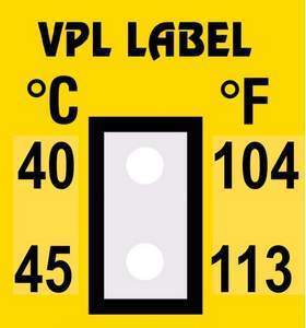 Фото VPL VPLB1 термоиндикаторная наклейка Thermolabel Two Step (40, 45 C)