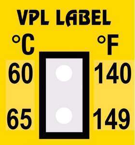 Фото VPL VPLB3 термоиндикаторная наклейка Thermolabel Two Step (60, 65 C)