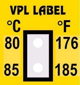 Фото VPL VPLB5 термоиндикаторная наклейка Thermolabel Two Step (80, 85 C)