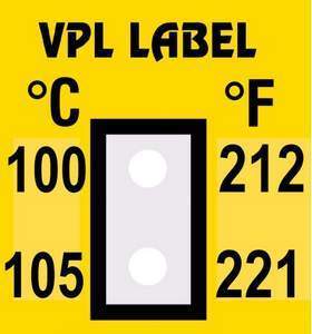 Фото VPL VPLB7 термоиндикаторная наклейка Thermolabel Two Step (100, 105 C)