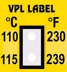 Фото VPL VPLB8 термоиндикаторная наклейка Thermolabel Two Step (110, 115 C)