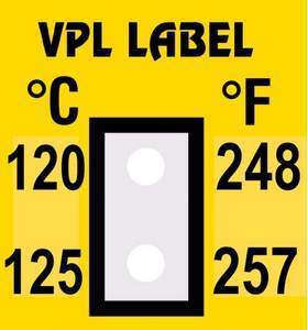 Фото VPL VPLB9 термоиндикаторная наклейка Thermolabel Two Step (120, 125 C)