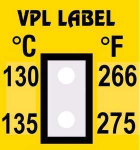 Фото VPL VPLB10 термоиндикаторная наклейка Thermolabel Two Step (130, 135 C)