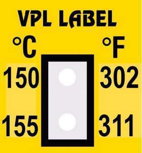 Фото VPL VPLB12 термоиндикаторная наклейка Thermolabel Two Step (150, 155 C)