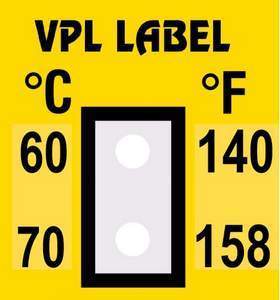 Фото VPL VPLB16 термоиндикаторная наклейка Thermolabel Two Step (60, 70 C)