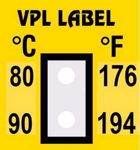 Фото VPL VPLB17 термоиндикаторная наклейка Thermolabel Two Step (80, 90 C)