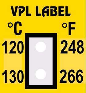 Фото VPL VPLB19 термоиндикаторная наклейка Thermolabel Two Step (120, 130 C)