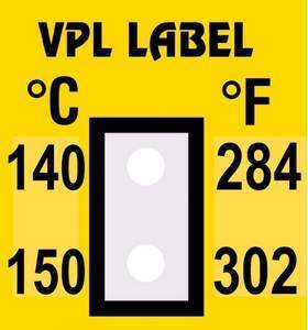 Фото VPL VPLB20 термоиндикаторная наклейка Thermolabel Two Step (140, 150 C)