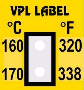 Фото VPL VPLB21 термоиндикаторная наклейка Thermolabel Two Step (160, 170 C)