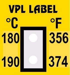 Фото VPL VPLB22 термоиндикаторная наклейка Thermolabel Two Step (180, 190 C)