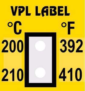 Фото VPL VPLB23 термоиндикаторная наклейка Thermolabel Two Step (200, 210 C)