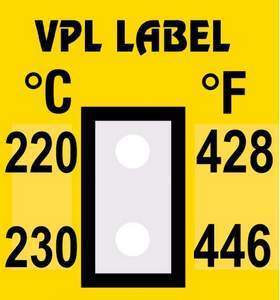 Фото VPL VPLB24 термоиндикаторная наклейка Thermolabel Two Step (220, 230 C)