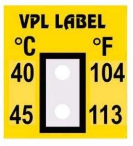 Фото VPL VPLB25 термоиндикаторная наклейка Thermolabel Two Step (100, 120 C)