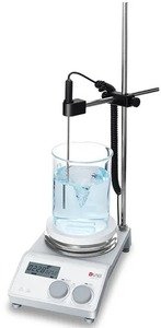 Фото DLAB MS-H-ProA Цифровая магнитная мешалка с нагревом + температурный датчик PT1000A и держатель (100-1500 об/мин)