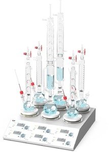 Фото DLAB MS-H280-S6 Цифровая магнитная мешалка с термодатчиком PT1000A (6 шт.) и держателем (6 шт.) (200-1500 об/мин)