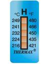 THRMX5LS-H термоиндикаторная наклейка Thermax 5 (216, 224, 232, 241, 249 C) (уп/10)
