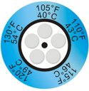 THRMX5CLK-1 термоиндикаторная наклейка Thermax 5 Clock (40, 43, 46, 49, 54 C) (уп/10)
