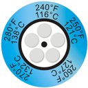 THRMX5CLK-4 термоиндикаторная наклейка Thermax 5 Clock (116, 121, 127, 132, 138 C) (уп/10)
