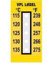 VPL VPLE4 термоиндикаторная наклейка Thermolabel Five Step (115, 120, 125, 130, 135 C) (уп/10шт)